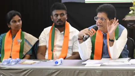 உதயநிதி முதல்வராக மாட்டார் என மக்களுக்கு உறுதியளிக்க வேண்டும் என ஸ்டாலினிடம் கோயல் கூறியுள்ளார்