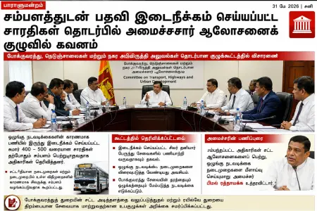 சம்பளத்துடன் பதவி இடைநீக்கம் செய்யப்பட்ட சாரதிகள் குறித்து அமைச்சுசார் ஆலோசனைக் குழுவில் கவனம்